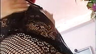 TS Angelique Monroe - I cum in my fishnet lingeries
